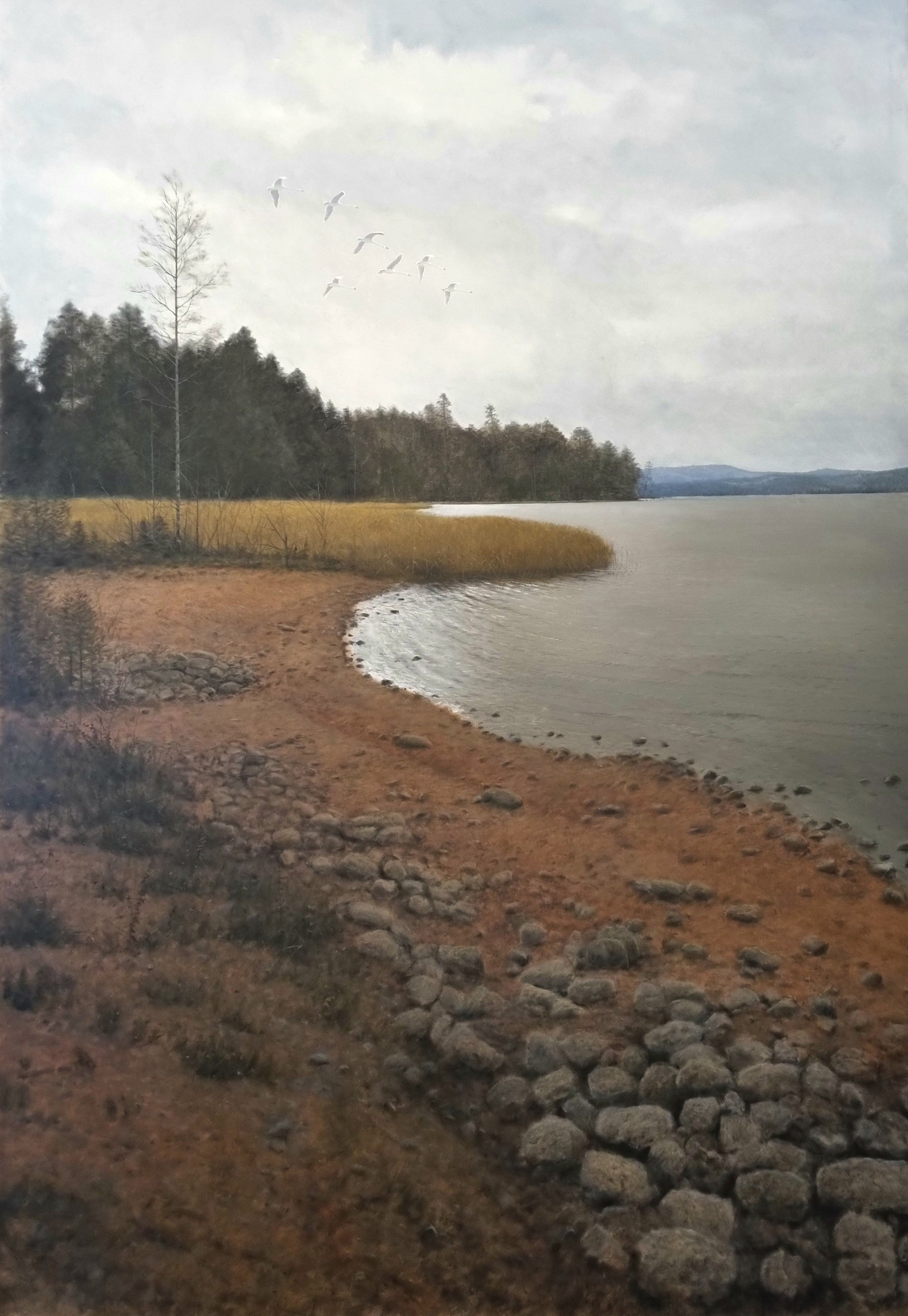 The Shoreline<br> Oil on canvas, 300 × 200 cm