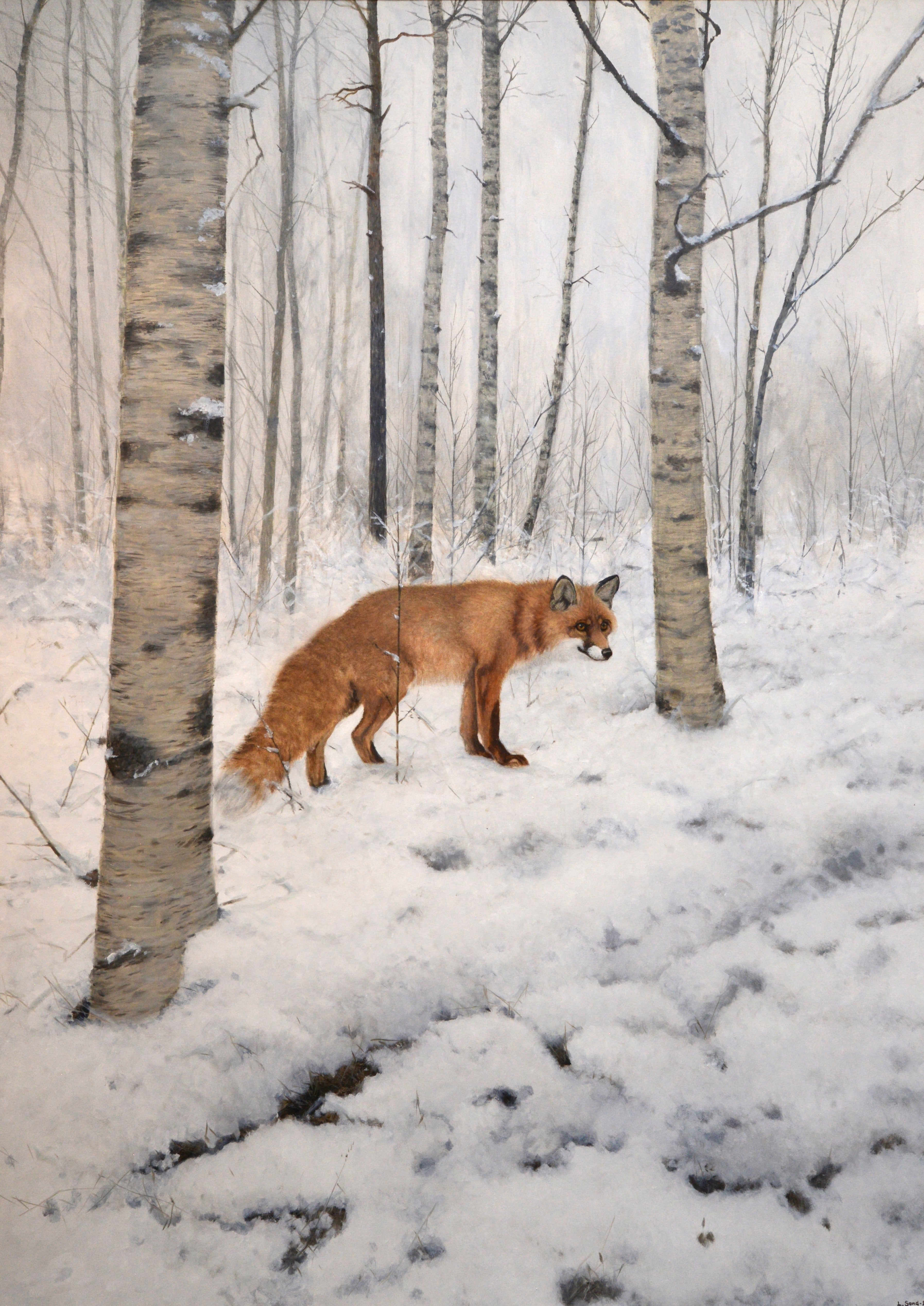 Winter Fox<br> Oil on canvas, 90 × 140 cm
